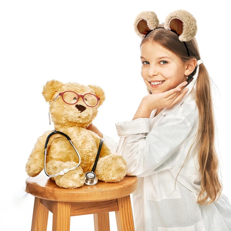 Semato Light Brown Bear Ears Headband Cute Halloween Costume Chipmunk Ears Headwear Face Wash Headband Bear Head Wear Fashion Hairband Hair Accessories for Adult Party Decoration - Image 4